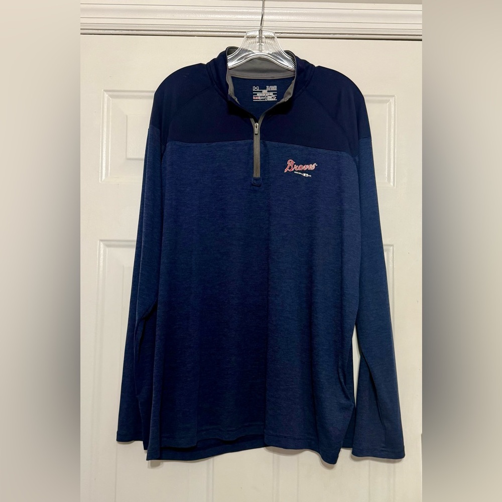 Braves Under Armour Size XL  Navy Quarter-Zip Pullover Jacket